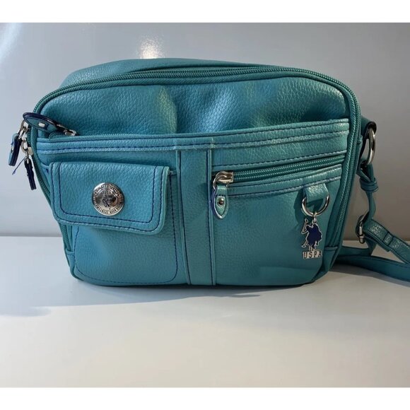 US Polo Association Crossbody Shoulder Strap Adjustable Purse‎ Bag Teal Blue - Picture 2 of 16